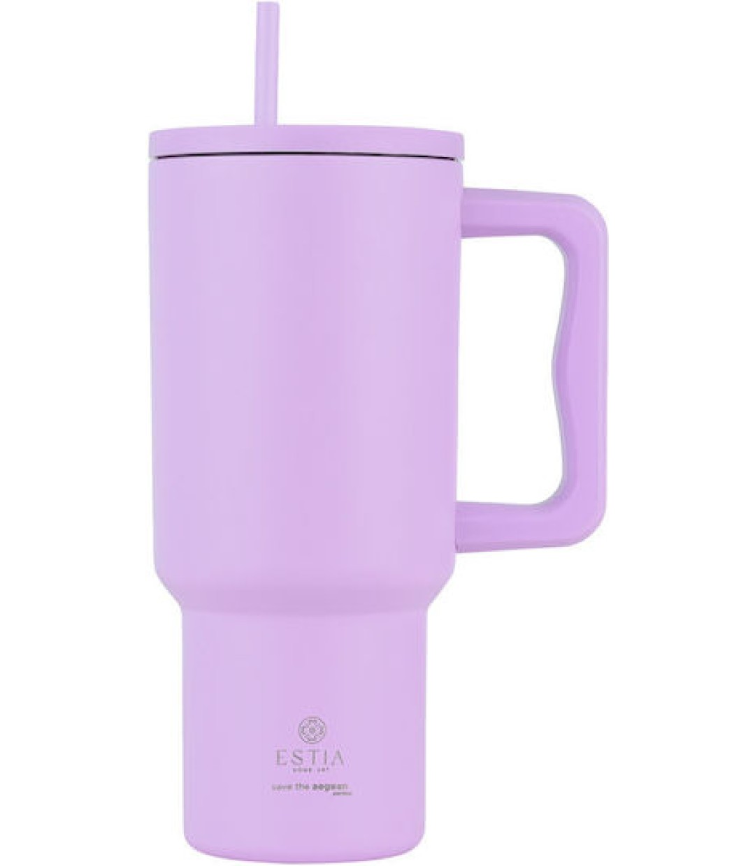 Estia Straw Tumbler XL Θερμός Ανοξείδωτο BPA Free 900ml Lavender Purple 01-32159