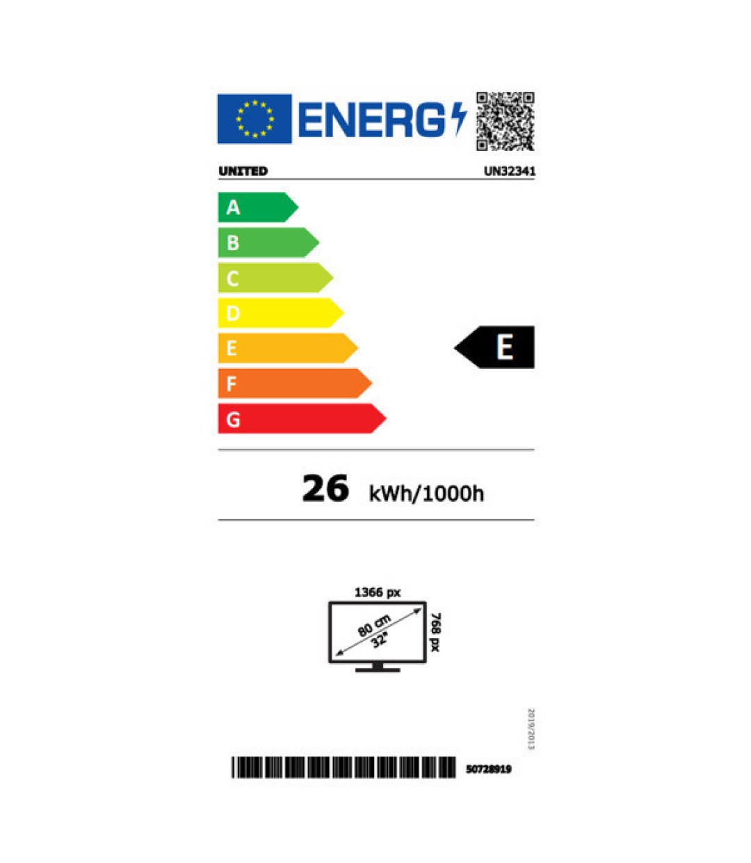 United Τηλεόραση 32" HD Ready LED UN32341 (2024)
