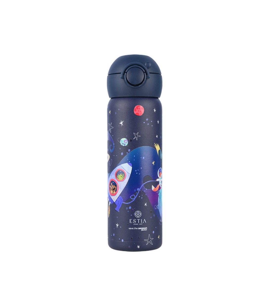 Estia Wonder Bottle Save the Aegean Παιδικό Παγούρι Θερμός Ανοξείδωτο με Καλαμάκι Non Spill Solar Jump 500ml 01-33118