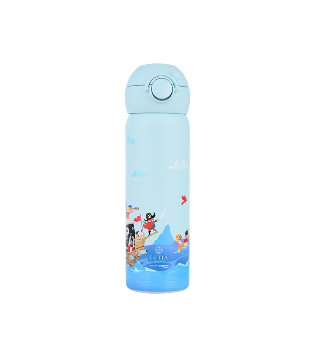 Estia Wonder Bottle Save the Aegean Παιδικό Παγούρι Θερμός Ανοξείδωτο με Καλαμάκι Non Spill Treasure Quest 500ml 01-33132