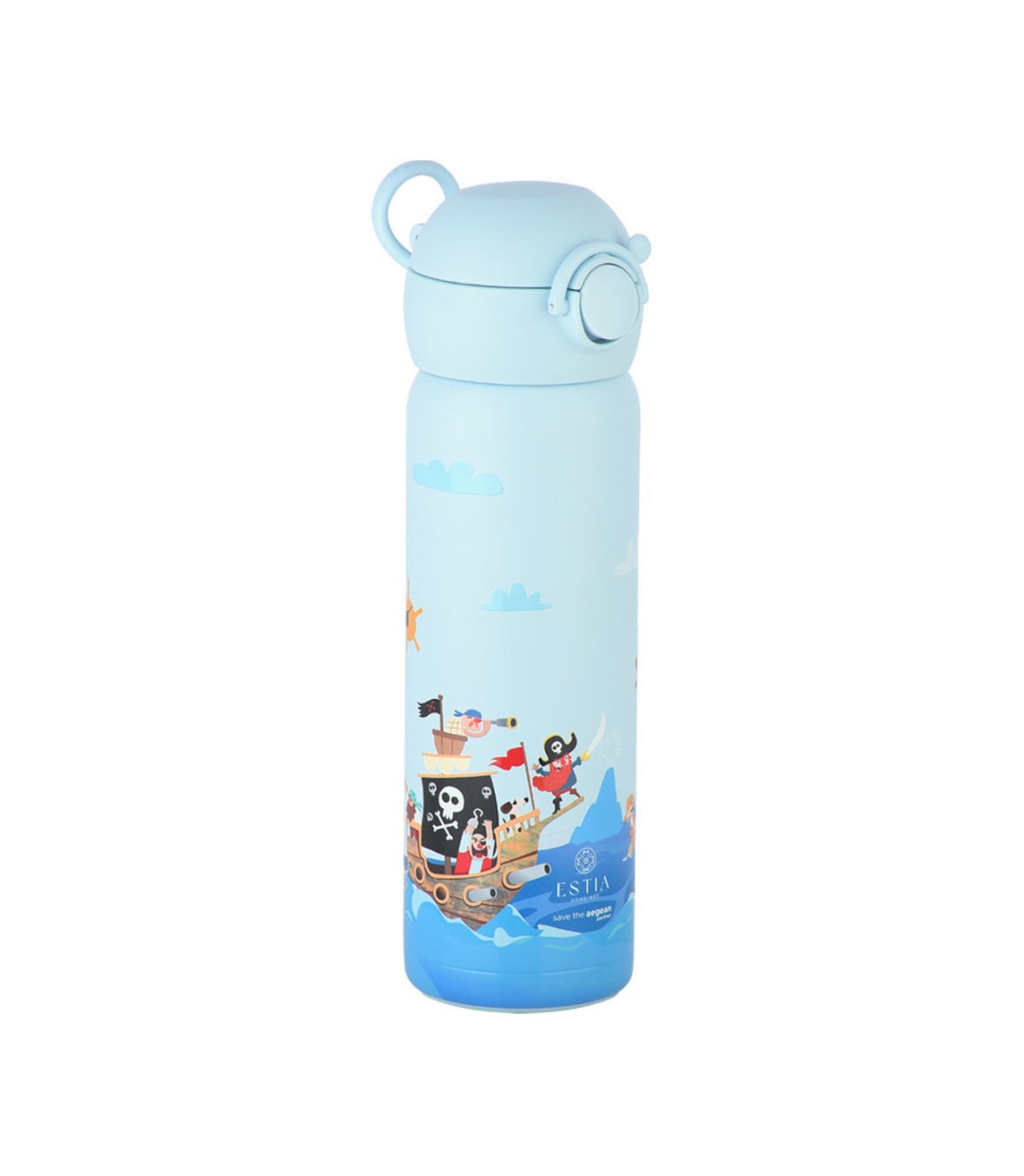 Estia Wonder Bottle Save the Aegean Παιδικό Παγούρι Θερμός Ανοξείδωτο με Καλαμάκι Non Spill Treasure Quest 500ml 01-33132