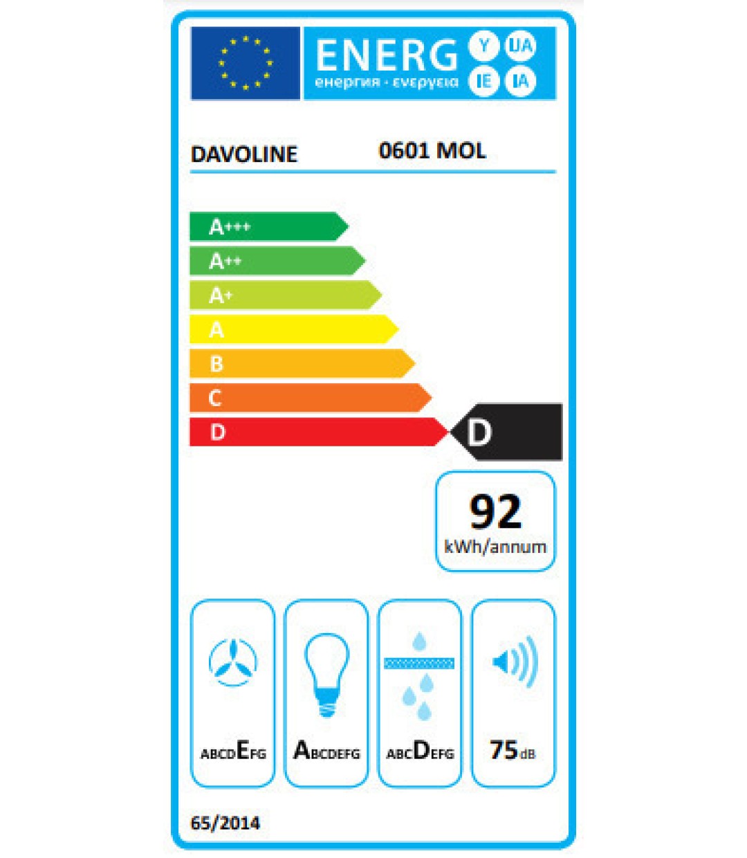 Davoline Olympia 2.0 360 Ελεύθερος Απορροφητήρας 60cm Λευκός