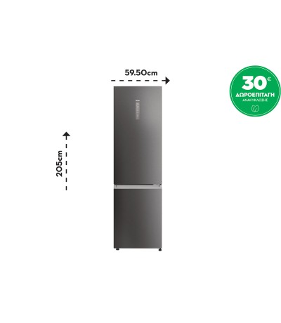 Haier Ψυγειοκαταψύκτης 406lt Total NoFrost Υ205xΠ59.5xΒ66.7εκ. Inox HDPW3620DNPD