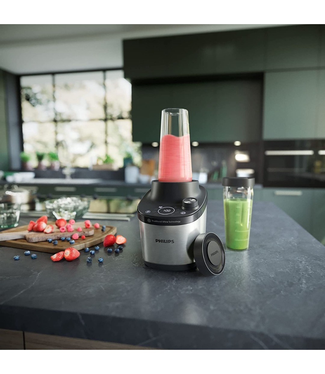 Philips Μπλέντερ για Smoothies με Γυάλινη Κανάτα 2lt 1500W Inox HR3760/00