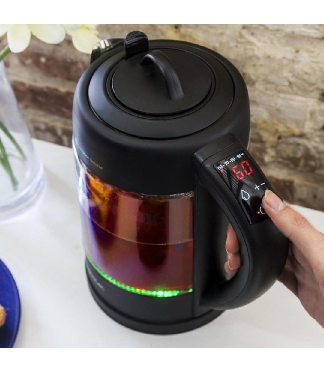 Cecotec ThermoSense 390 Clear Βραστήρας 1.7lt 2200W Μαύρος