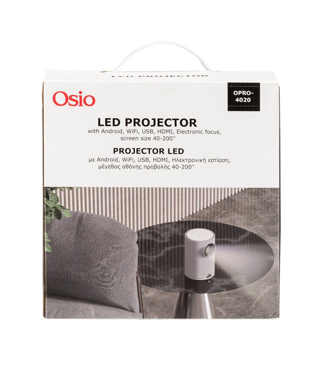 Osio OPRO-4020 Projector LCD Λάμπας LED με Wi-Fi και Ενσωματωμένα Ηχεία