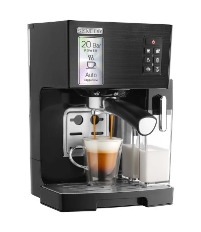 Sencor Μηχανή Espresso 1450W Πίεσης 20bar για Cappuccino Μαύρη SES 4050SS-EUE3