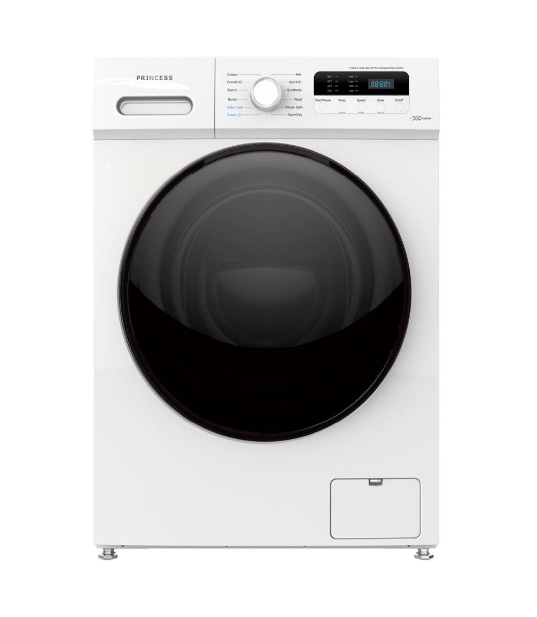 Princess Πλυντήριο Ρούχων 10kg με Τεχνολογία Ατμού 1400 Στροφών WMBA10PAR