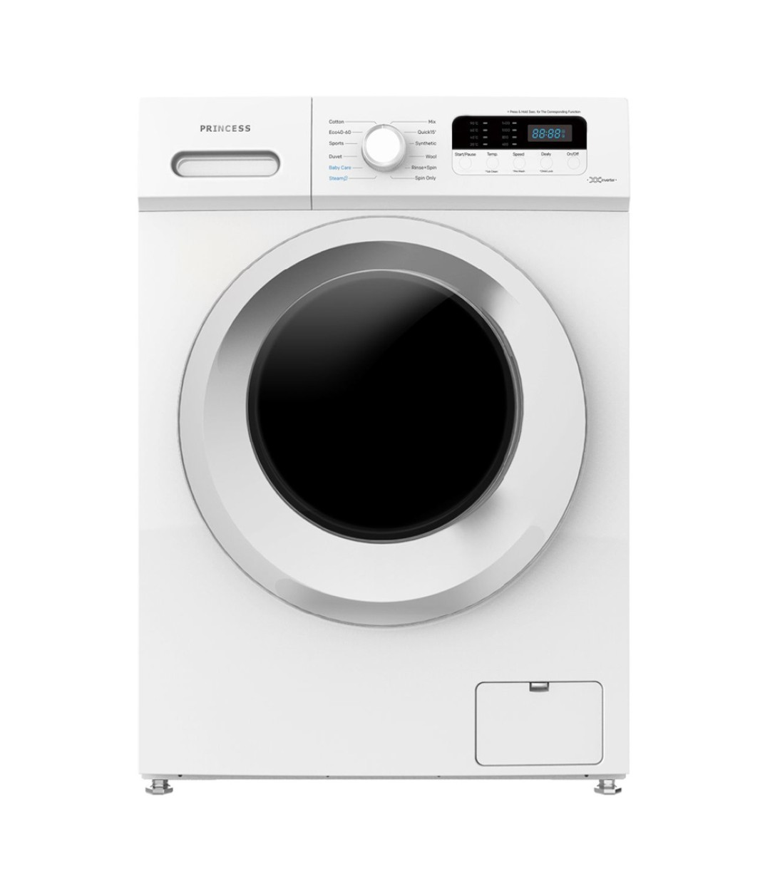 Princess WMB 8 PAR Πλυντήριο Ρούχων 8kg 1400 Στροφών Καθαρισμός Κάδου