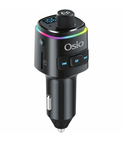Osio FM Transmitter Αυτοκινήτου με Bluetooth / MicroSD / Type-C / USB