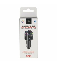 Osio FM Transmitter Αυτοκινήτου με Bluetooth / MicroSD / Type-C / USB