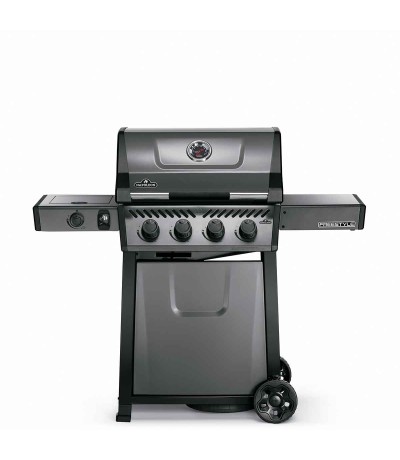 Napoleon Freestyle 425 SB Graphite Ψησταριά Υγραερίου Μαντεμένιας Σχάρας 60x45εκ. με 4 Εστίες 16.6kW και Πλαϊνό Μάτι