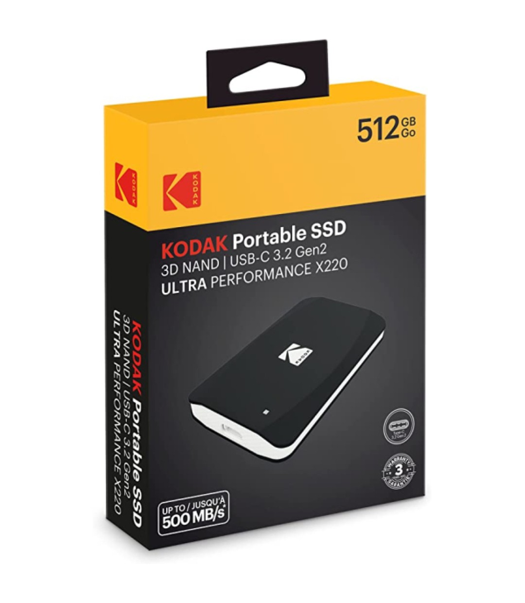 Kodak X220 USB-C Εξωτερικός SSD 512GB 2.5" Μαύρο