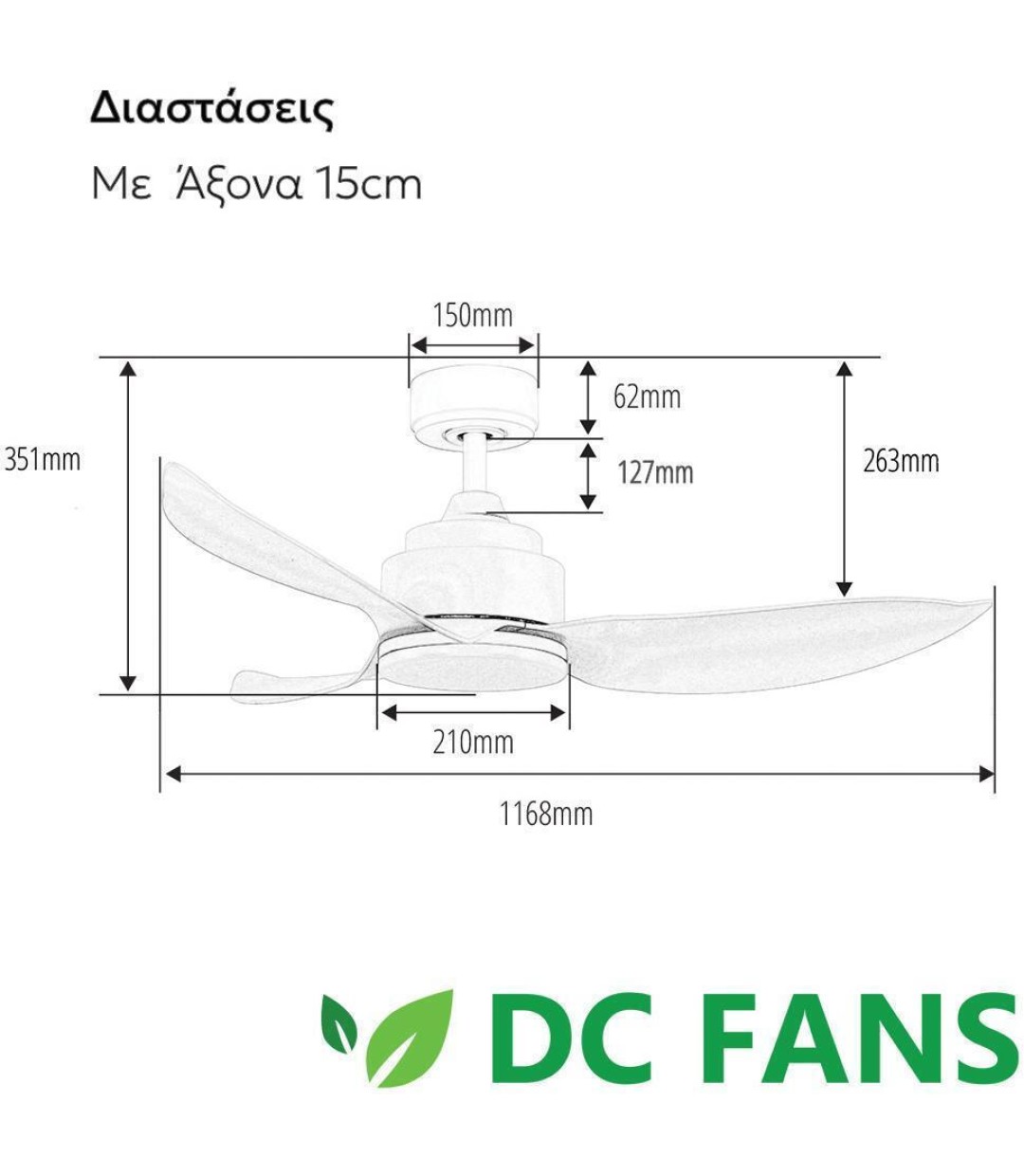 Ανεμιστήρας Οροφής Dc Τηλεχειριστήριο Led Telemax Levantes 46-yj356 White 30-4638