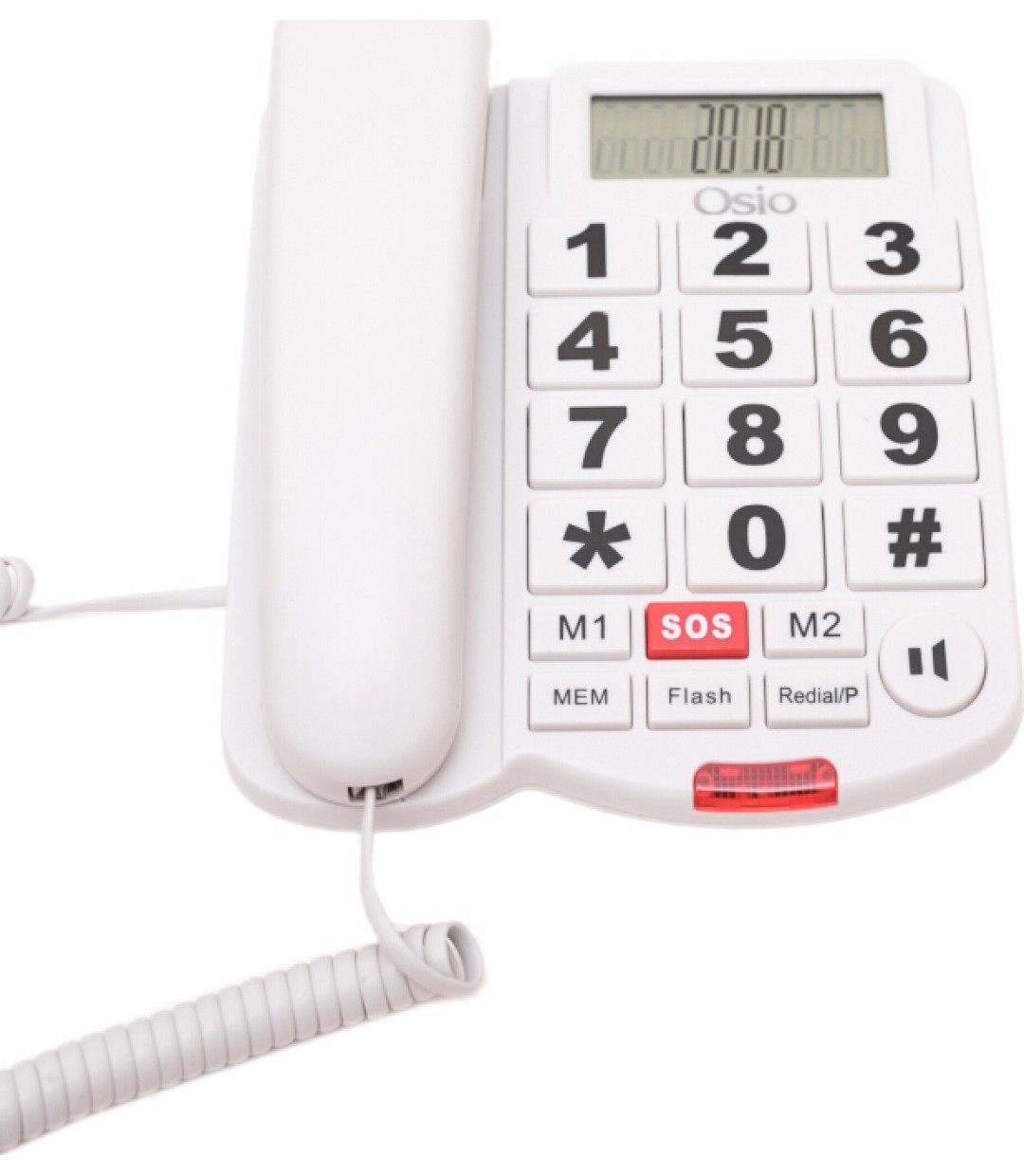 Osio OSWB-4760 Ενσύρματο Τηλέφωνο Γραφείου για Ηλικιωμένους Λευκό