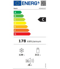 Bosch Ψυγειοκαταψύκτης 440lt Total NoFrost Υ203xΠ70xΒ66.7εκ. Μαύρος KGN492XCF