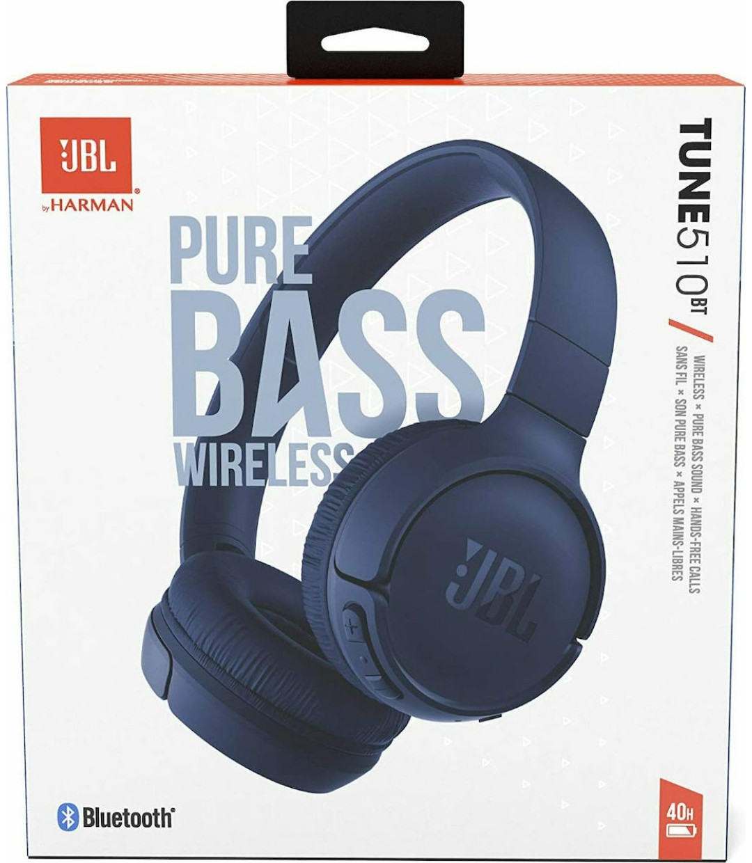 JBL Tune 510BT Ασύρματα / Ενσύρματα On Ear Ακουστικά με 40 ώρες Λειτουργίας και Quick Charge Μπλε JBLT510BTBLUEU