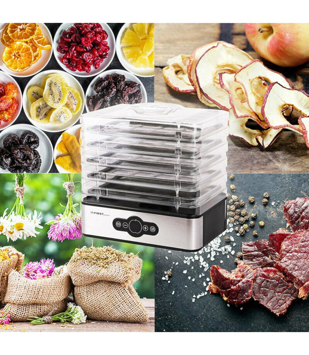 First Austria Αποξηραντής Τροφίμων με 5 Ράφια και Ρυθμιζόμενη Θερμοκρασία 35-70°C FA 5126-6