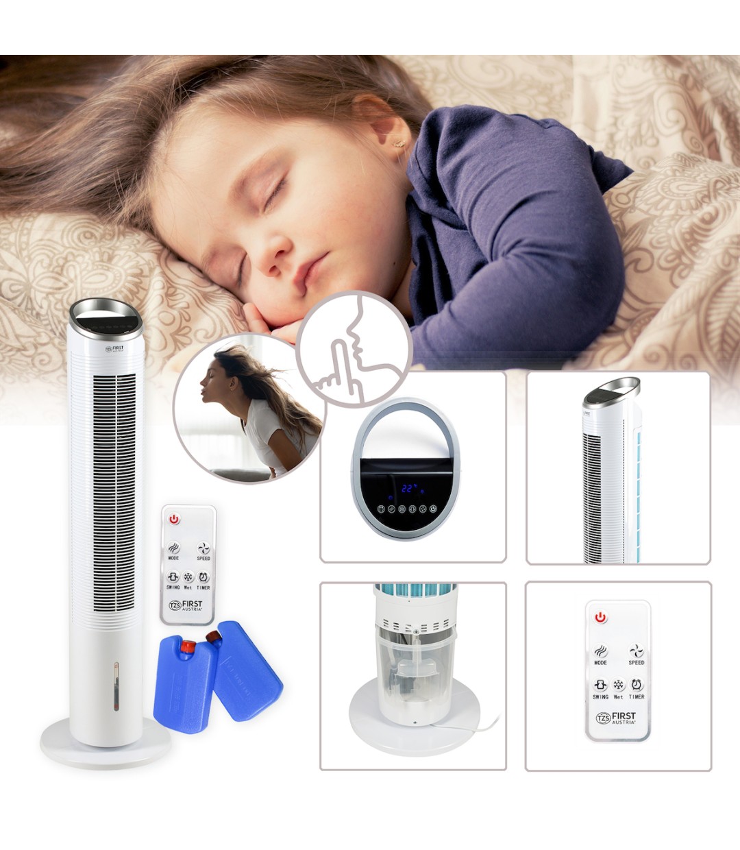 First Austria Ανεμιστήρας Πύργος 60W με Τηλεχειριστήριο FA-5560-4