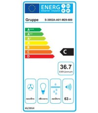 Gruppe Pratico 600 Ελεύθερος Απορροφητήρας 60cm Inox 01-S-3002A-M29-600 