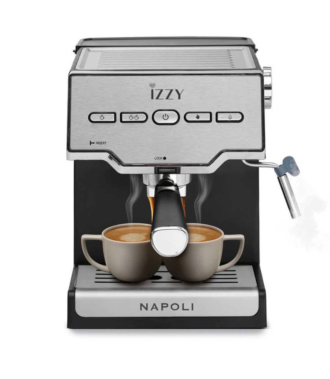 Izzy Napoli IZ-6011 Αυτόματη Μηχανή Espresso 1000W Πίεσης 20bar Ασημί
