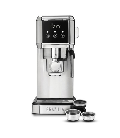 Izzy Αυτόματη Μηχανή Espresso 1350W Πίεσης 20bar Ασημί IZ-6015