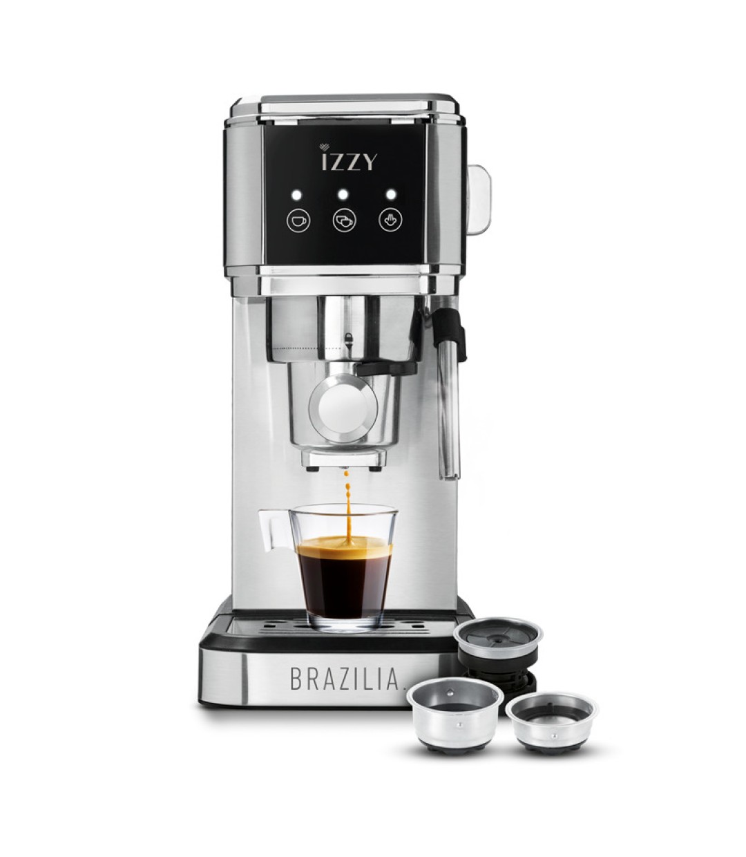 Izzy Αυτόματη Μηχανή Espresso 1350W Πίεσης 20bar Ασημί IZ-6015