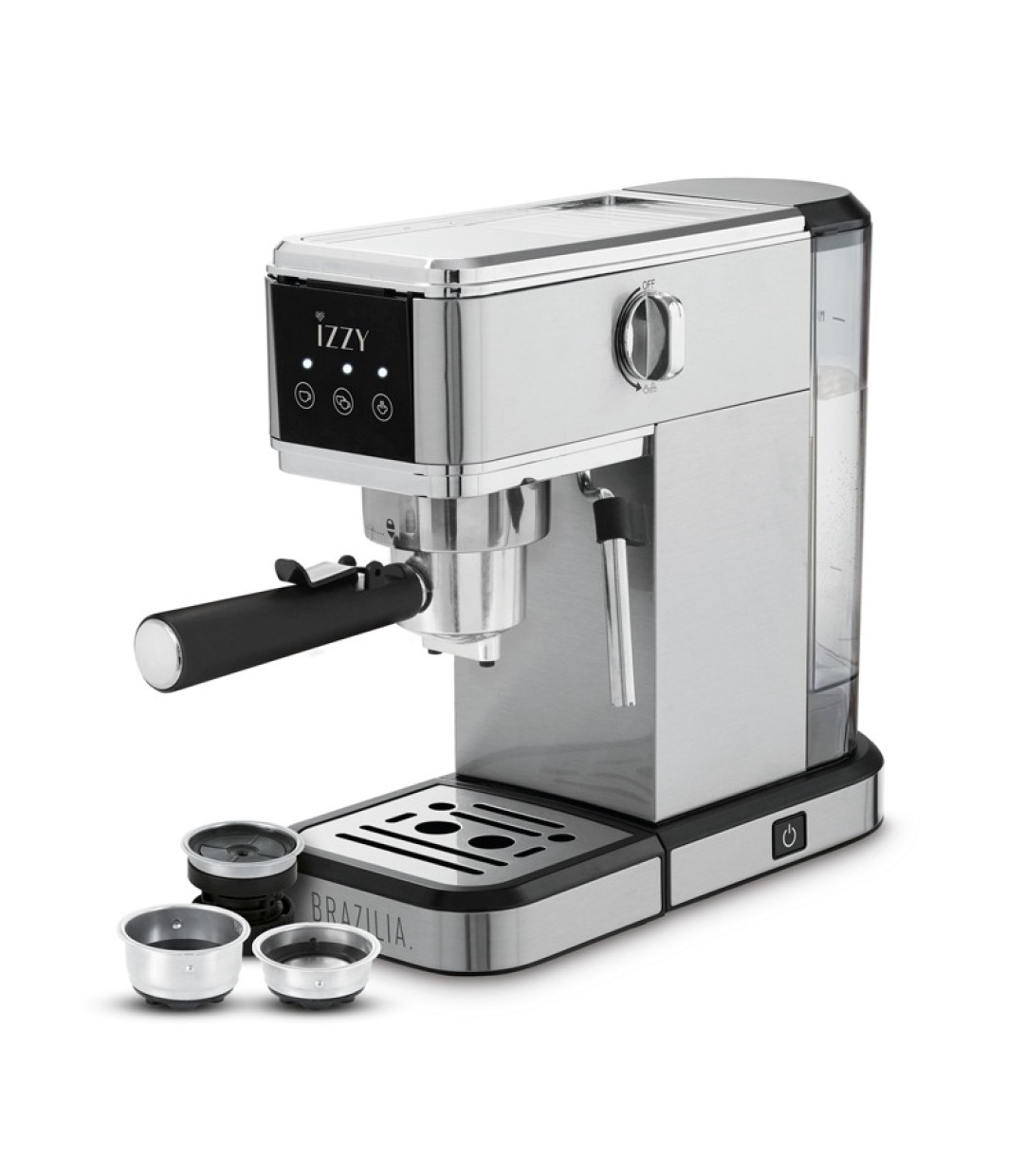 Izzy Αυτόματη Μηχανή Espresso 1350W Πίεσης 20bar Ασημί IZ-6015