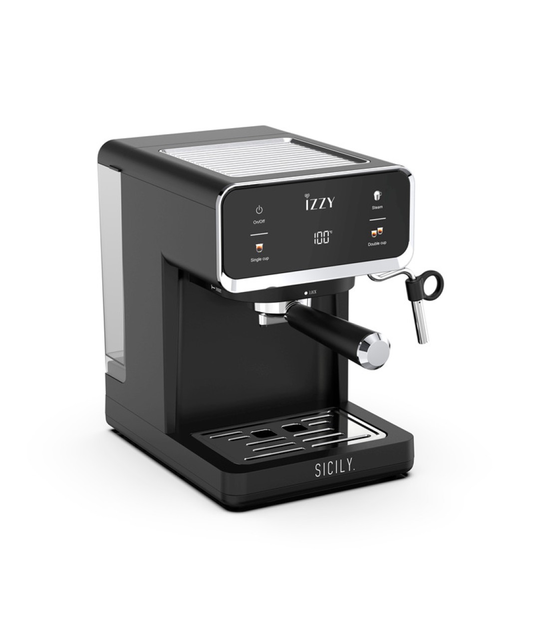 Izzy Sicily IZ-6017 Μηχανή Espresso 1000W Πίεσης 20bar Μαύρη