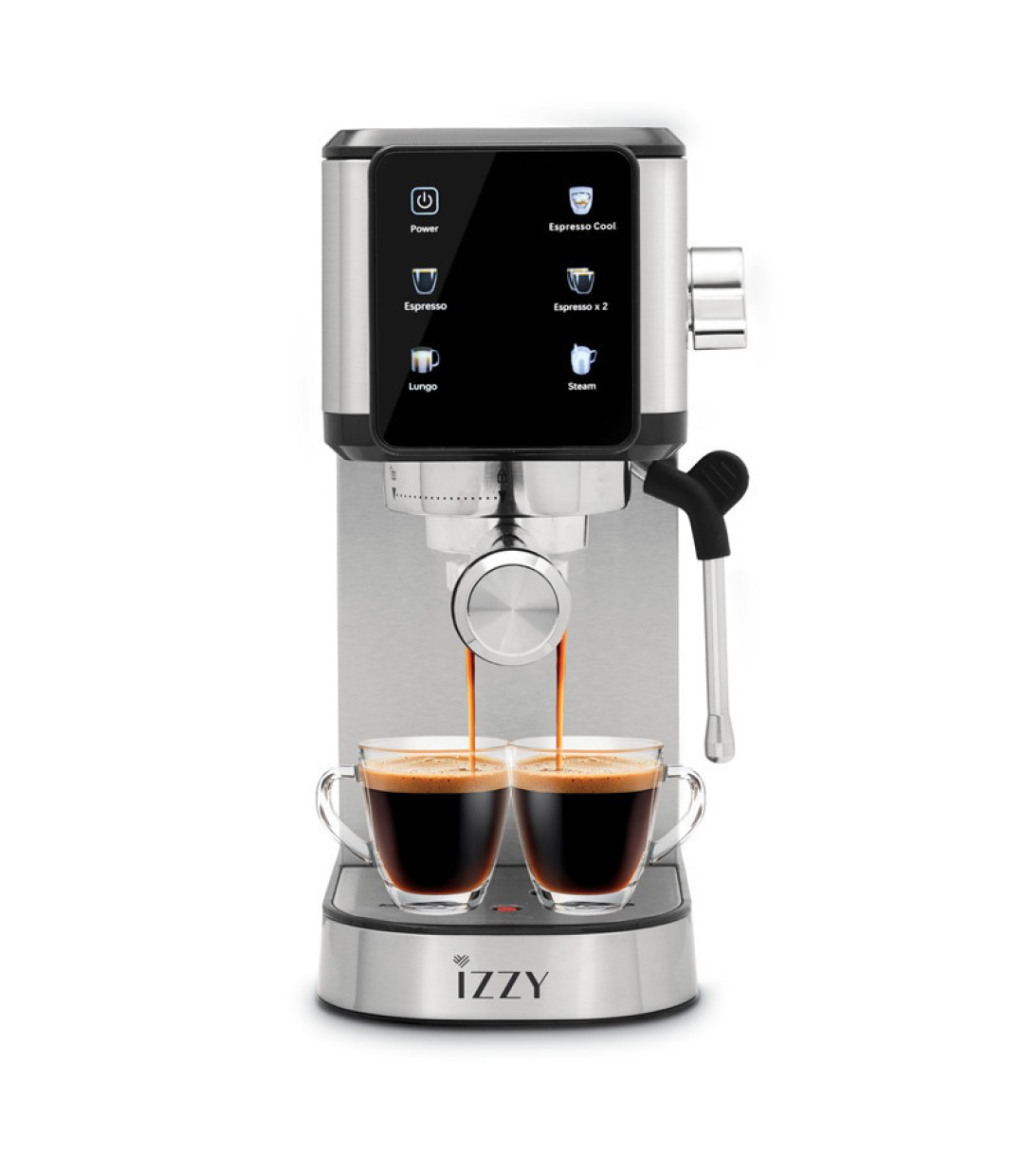 Izzy Μηχανή Espresso 1450W Πίεσης 20bar Ασημί IZ-6024