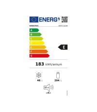 Whirlpool Ψυγείο Δίπορτο 250lt Υ166.3xΠ57.5xΒ65εκ. Λευκό W55T1 612W