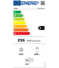 Candy Ψυγειοκαταψύκτης 341lt Total NoFrost Υ185xΠ59.5xΒ65.8εκ. Inox CNCQ4T618EX