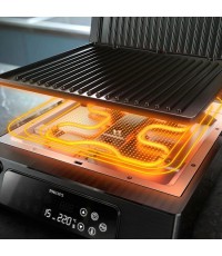 Philips Τοστιέρα Γκριλιέρα με Αποσπώμενες Πλάκες 2200W Μαύρη