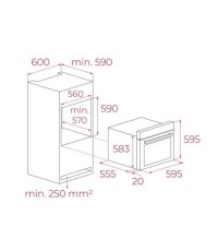 Teka HCB 6370 P SS Φούρνος άνω Πάγκου 70lt Π59.5εκ. 