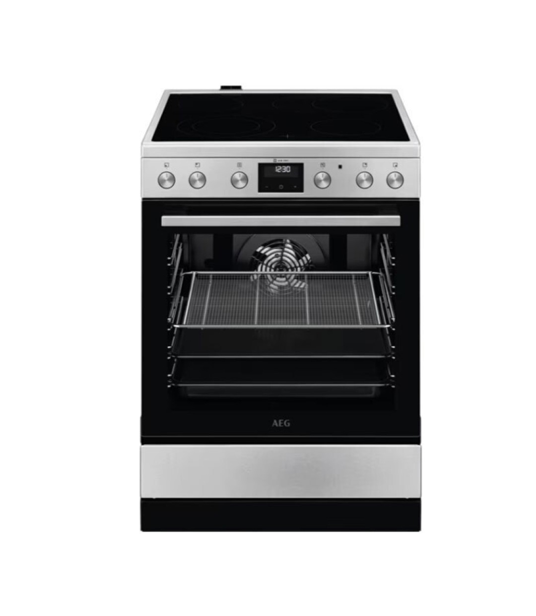 AEG CCB6446CBM Κουζίνα 73lt με Κεραμικές Εστίες Π59.6εκ. Inox