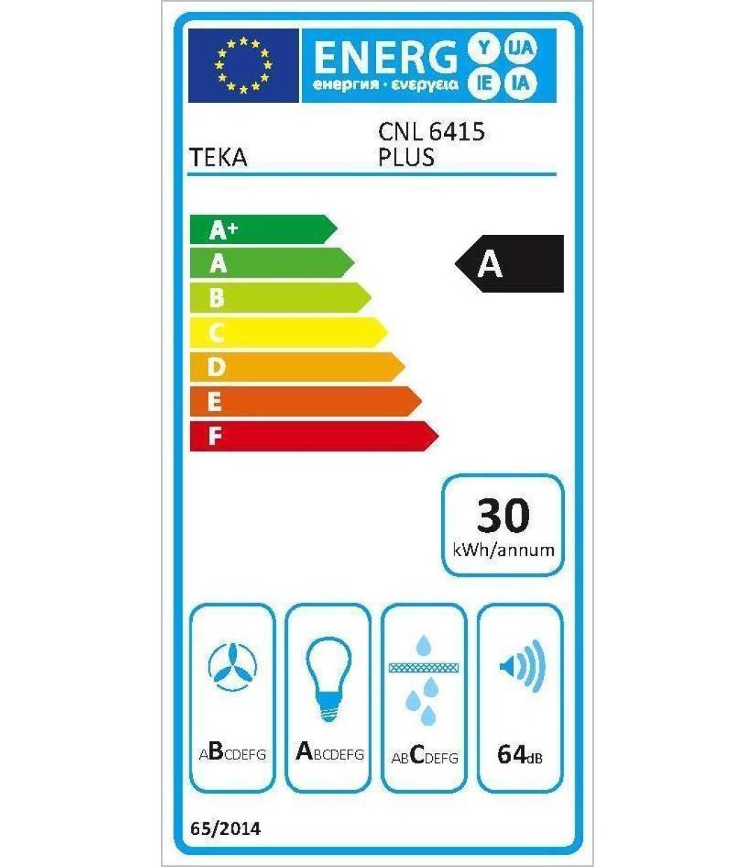 Teka CNL 6415 Plus Συρόμενος Απορροφητήρας 60cm Μαύρος