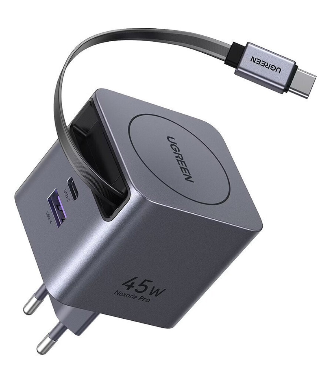 Ugreen Φορτιστής με Θύρα USB-A και Θύρα USB-C και Καλώδιο USB-C 45W Γκρι (X614)