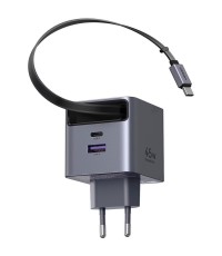 Ugreen Φορτιστής με Θύρα USB-A και Θύρα USB-C και Καλώδιο USB-C 45W Γκρι (X614)