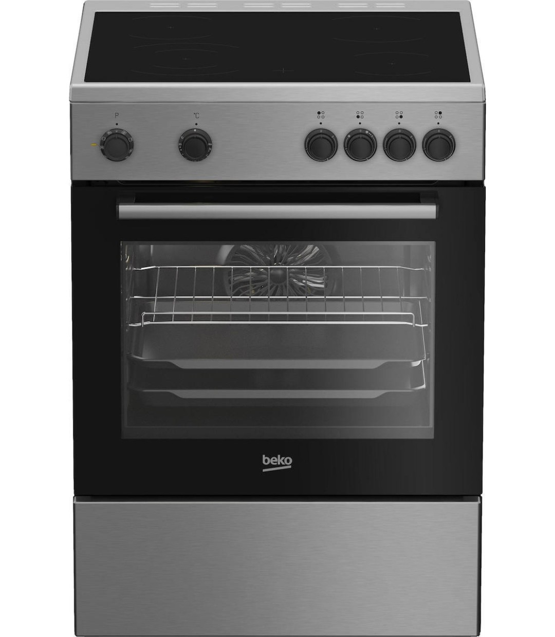 Beko FBM 6701 X Κουζίνα 66lt με Κεραμικές Εστίες Π60εκ. Inox