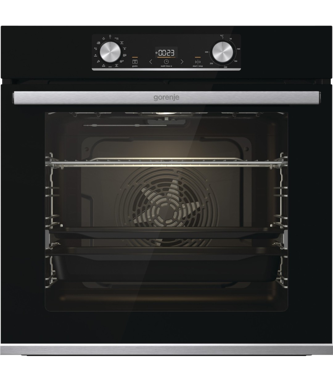 Gorenje BO6737E02X+ECT41CS Φούρνος άνω Πάγκου 77lt με Κεραμικές Εστίες Π59.5εκ. Inox