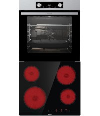 Gorenje BO6737E02X+ECT41CS Φούρνος άνω Πάγκου 77lt με Κεραμικές Εστίες Π59.5εκ. Inox