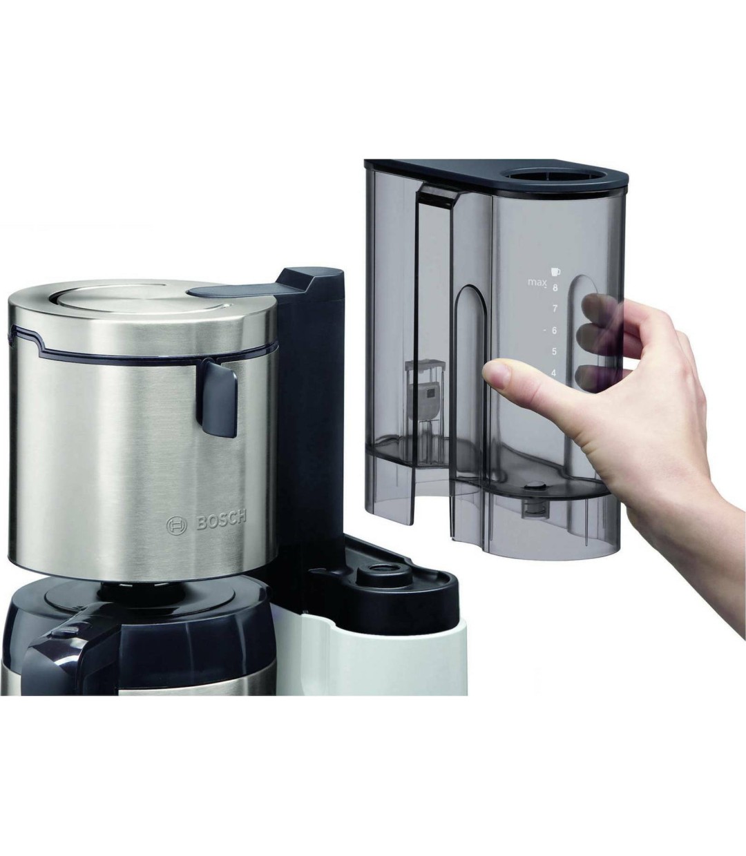 Bosch TKA 8 A 681 Προγραμματιζόμενη Καφετιέρα Φίλτρου 1100W Inox/White