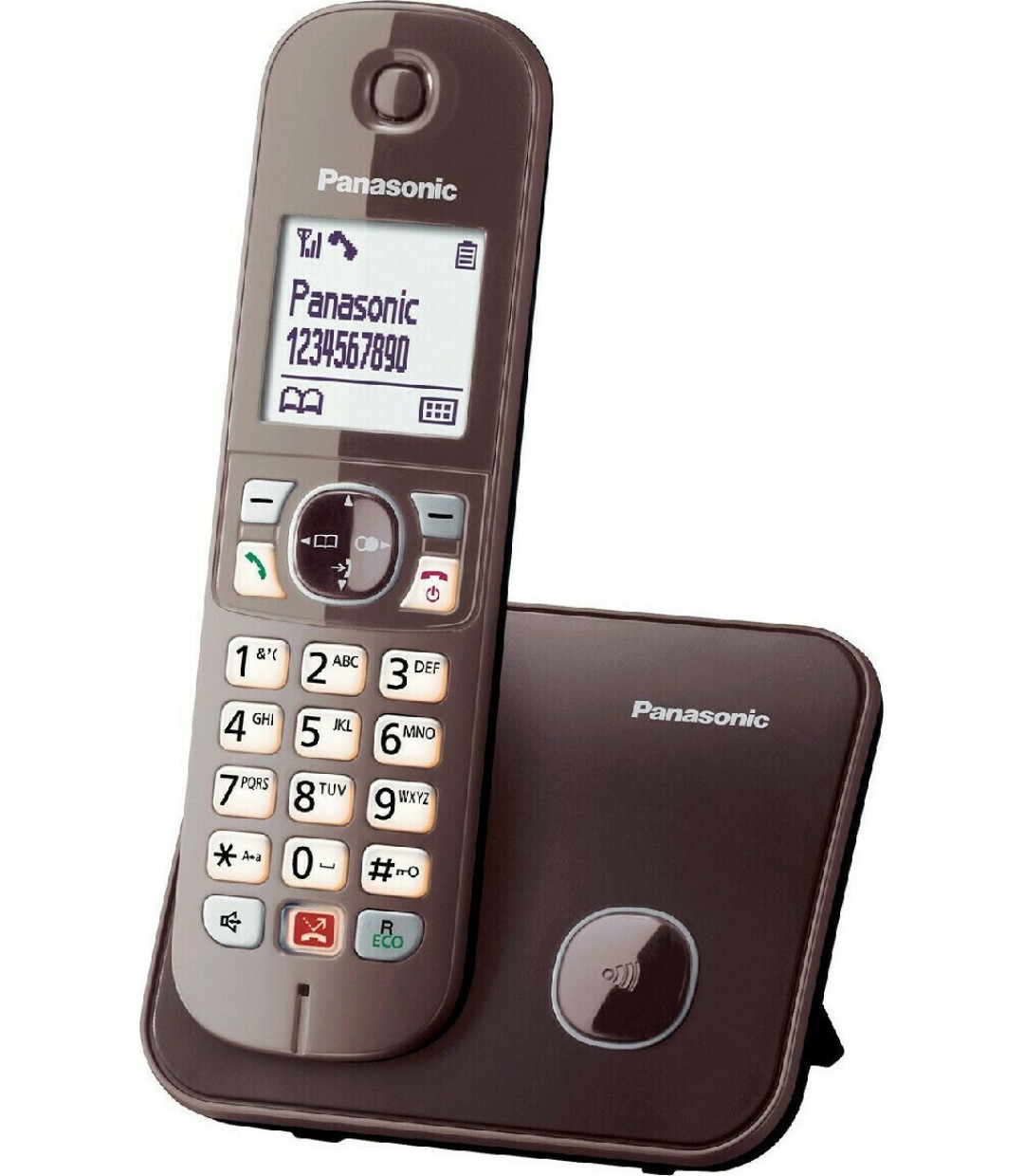 Panasonic KX-TG6851 A Ασύρματο Τηλέφωνο με Aνοιχτή Aκρόαση Καφέ