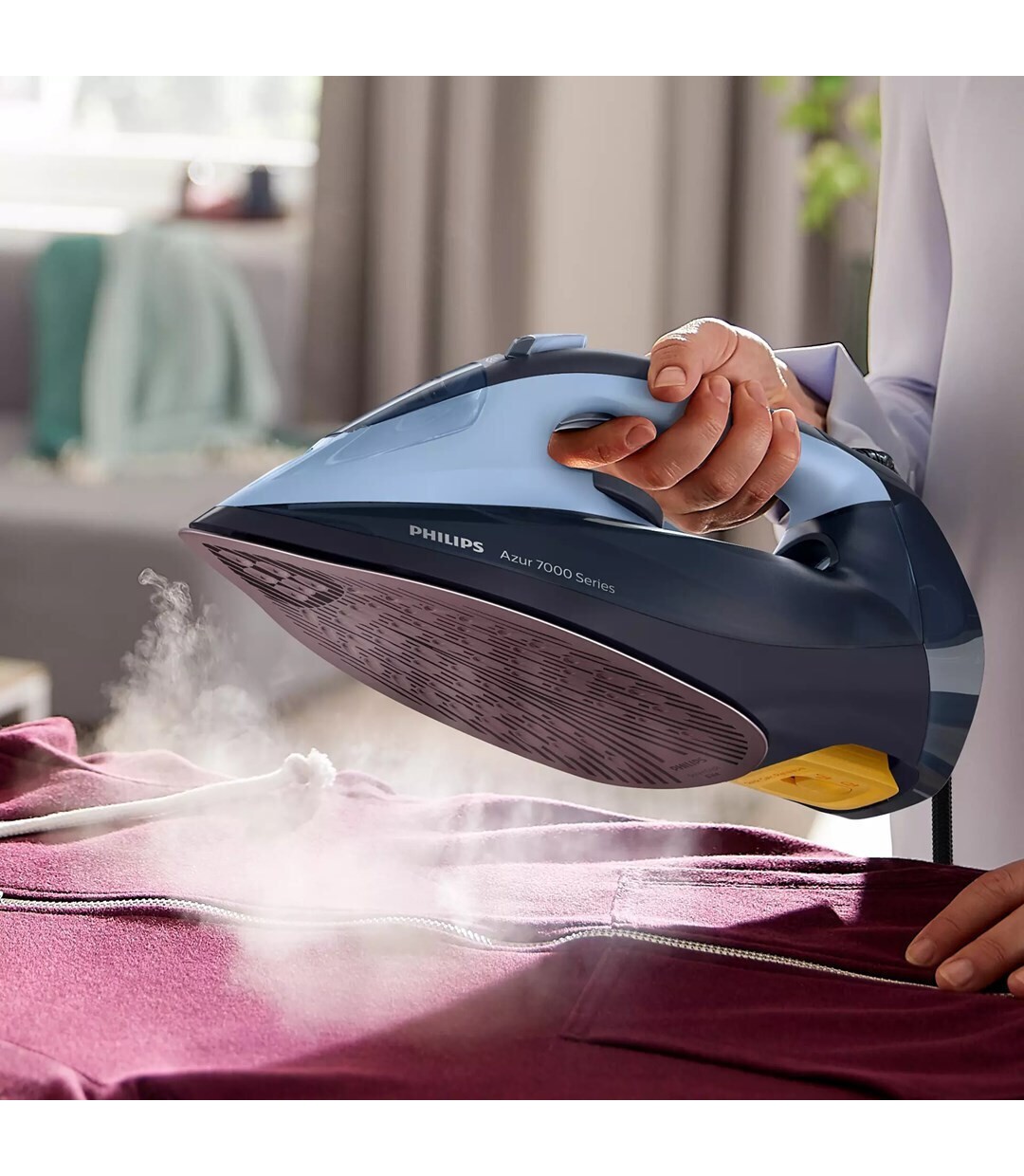 Philips Σίδερο Ατμού 2800W με Αντικολλητική Πλάκα και Συνεχόμενη Παροχή 50gr/min Light/Dark Blue Κωδικός: DST7041/20 