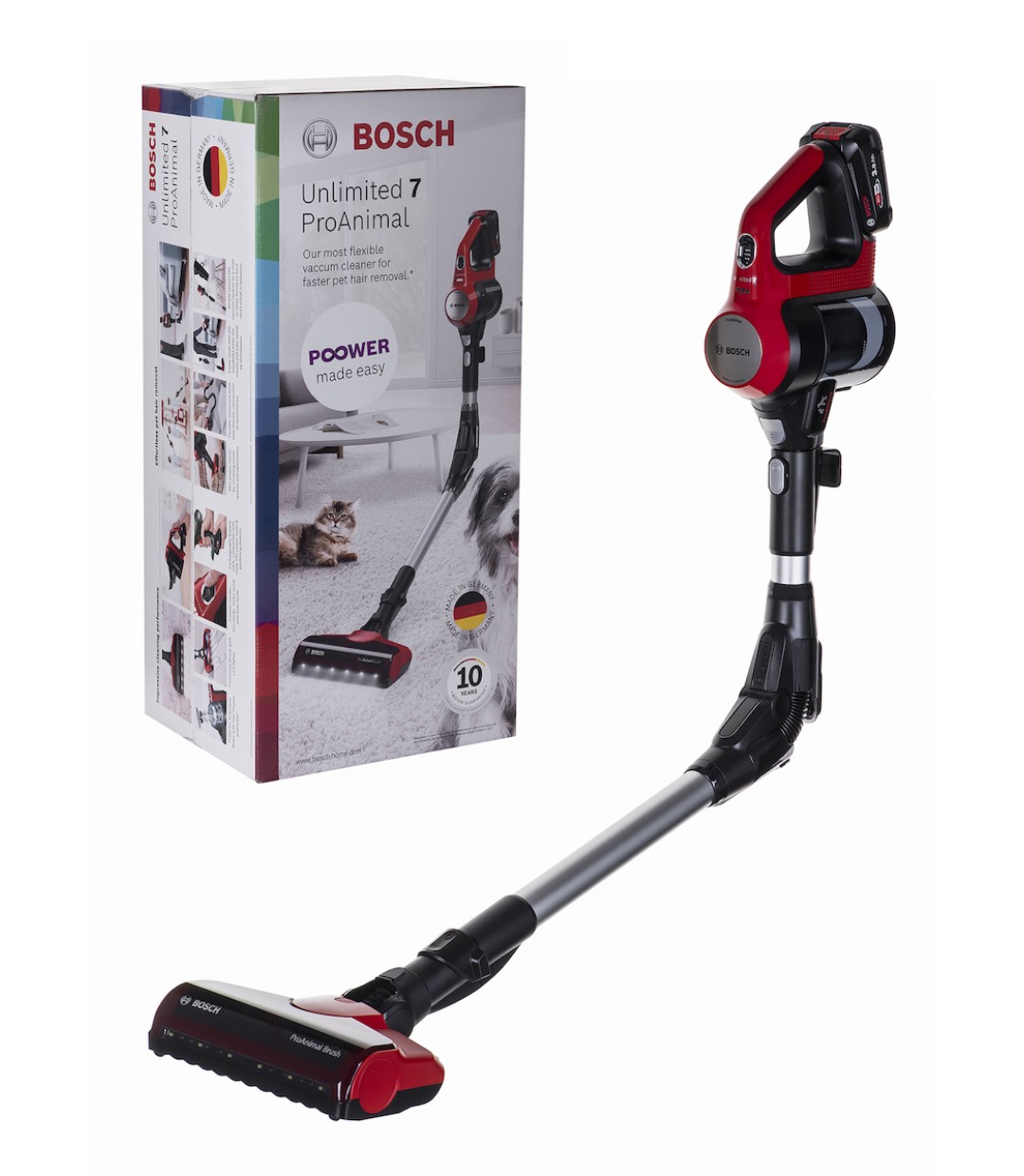 Bosch Unlimited 7 ProAnimal BBS711ANM Επαναφορτιζόμενη Σκούπα Stick 18V Red 