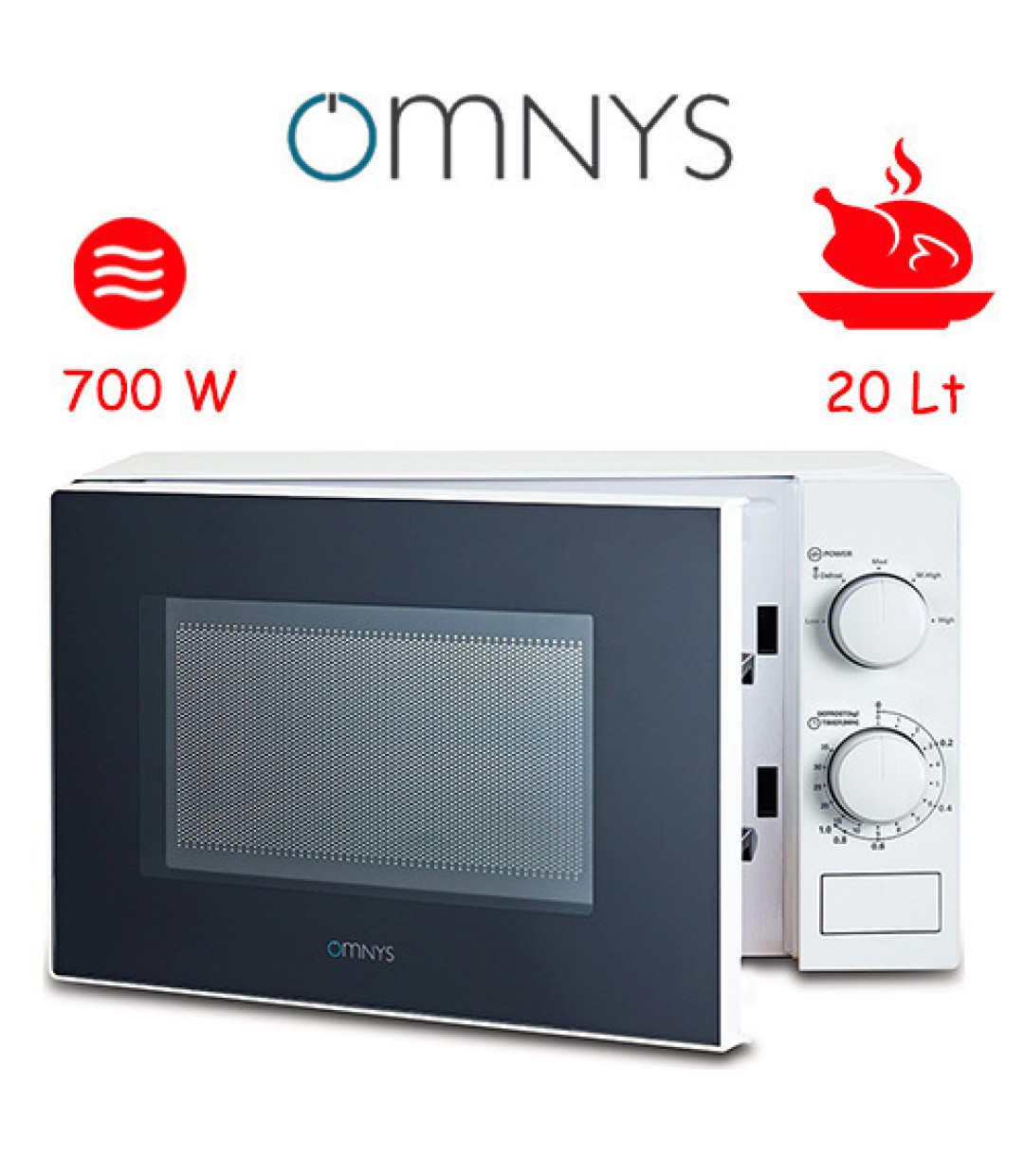 Omnys Φούρνος Μικροκυμάτων 20lt Λευκός MWN-00 72021
