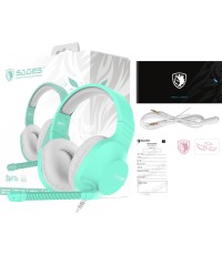 Sades Spirits Over Ear Gaming Headset με σύνδεση 2x3.5mm Cyan