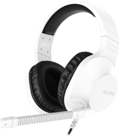 Sades Spirits Over Ear Gaming Headset με σύνδεση 2x3.5mm Λευκό