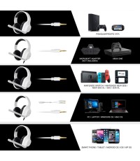 Sades Spirits Over Ear Gaming Headset με σύνδεση 2x3.5mm Λευκό