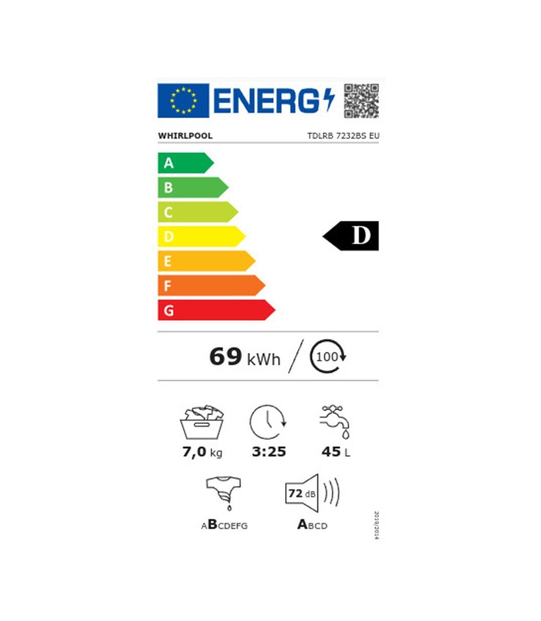 Whirlpool Πλυντήριο Ρούχων Άνω Φόρτωσης 7kg 1151 Στροφών TDLRB 7232BS EU Whirlpool Πλυντήριο Ρούχων Άνω Φόρτωσης 7kg 1151 Στροφών TDLRB 7232BS EU